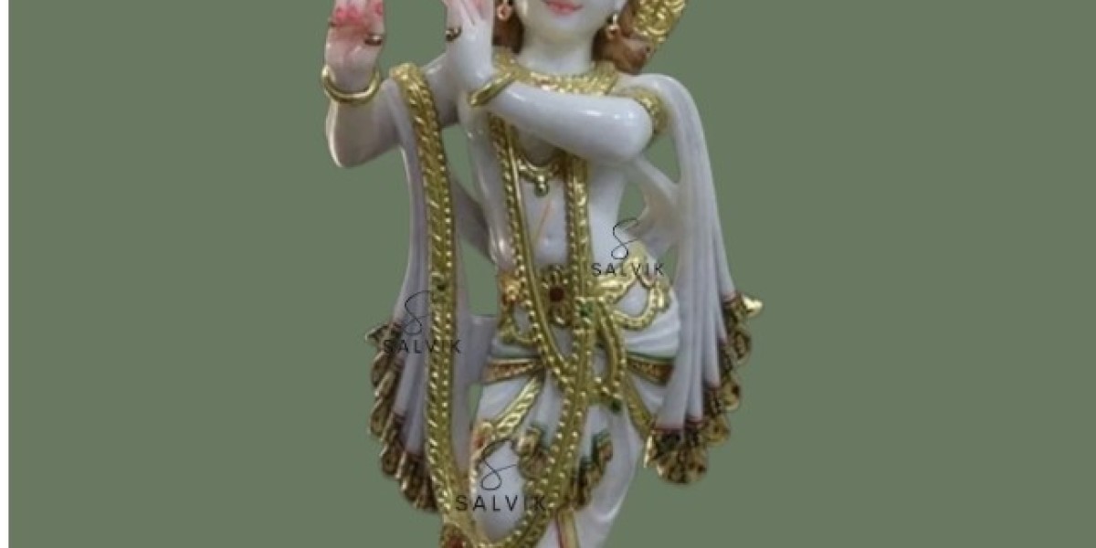Grace Your Mandir with a Marble Swaminarayan Statue with Mukut – Divine Craftsmanship by Salvik